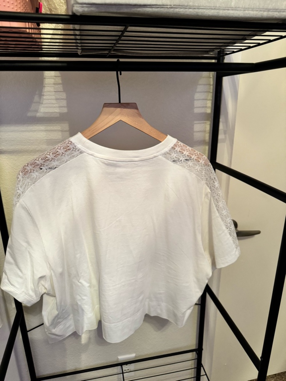 adidas White Cropped Trefoil Tee with Black Logo - Picture 3 of 3